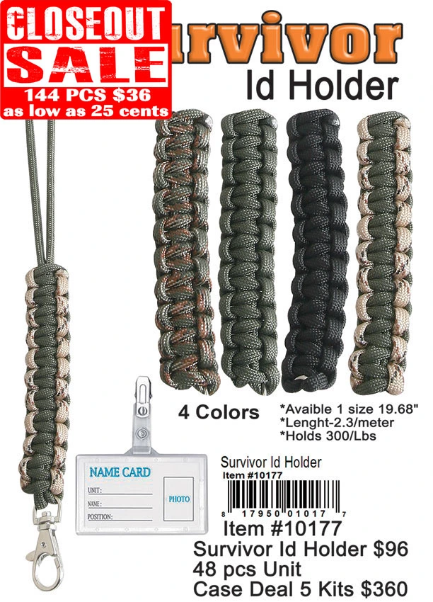 Survivor ID Holder - Closeout 144 Pcs.